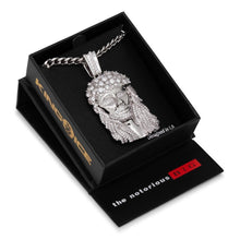 Load image into Gallery viewer, Notorious B.I.G. x King Ice - XL White Gold Biggie Jesus Necklace
